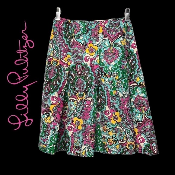 Lilly Pulitzer Dresses & Skirts - LILLY PULITZER VINTAGE SKIRT SZ.10 EUC, SILK & COTTON BLEND, FULLY LINED
